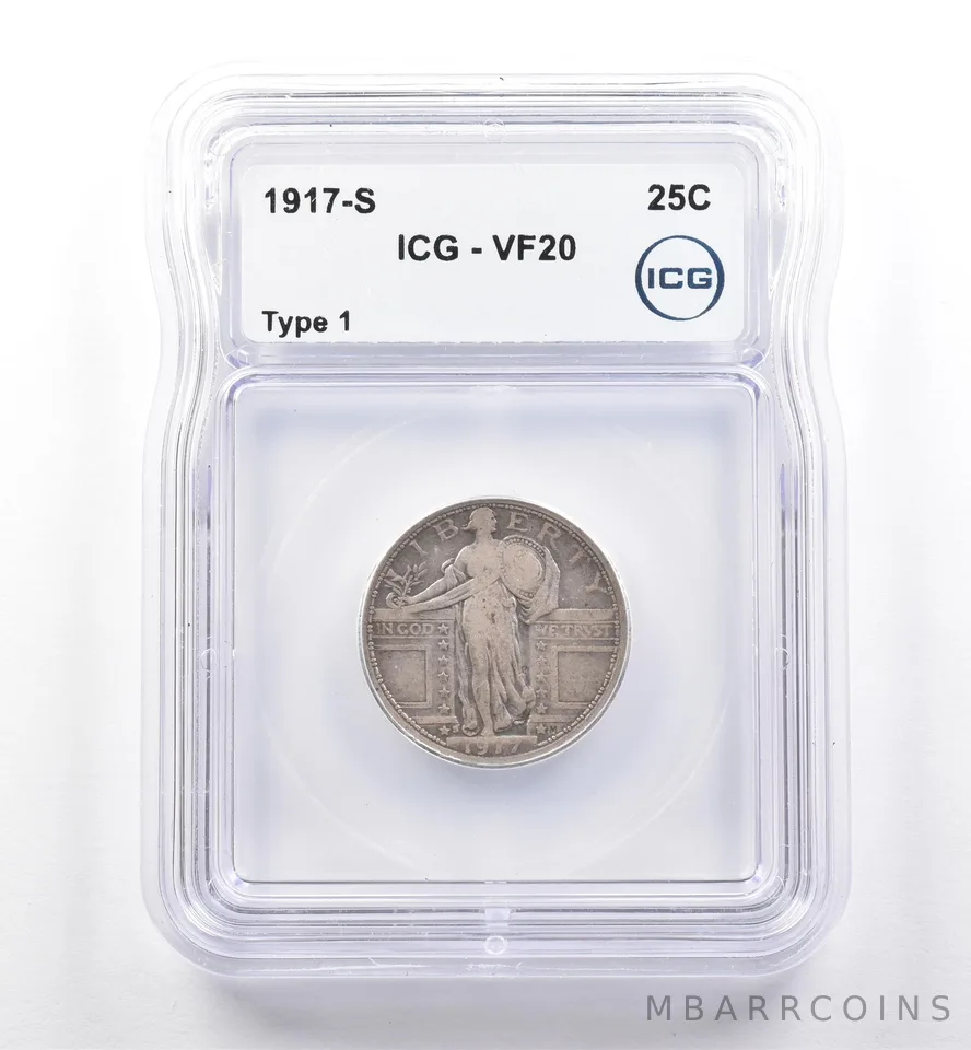 1917-S Standing Liberty Quarter Type 1 VF20 ICG *6087