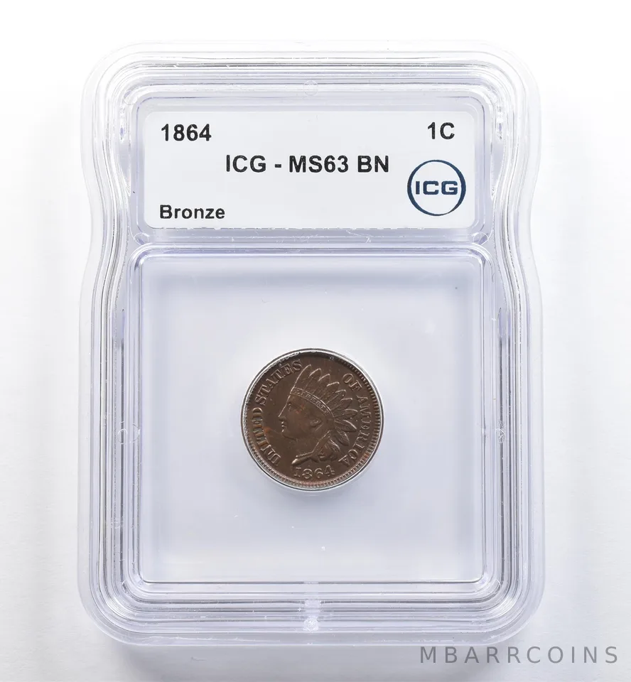 1864 Indian Head Cent Bronze MS63 BN ICG *6410