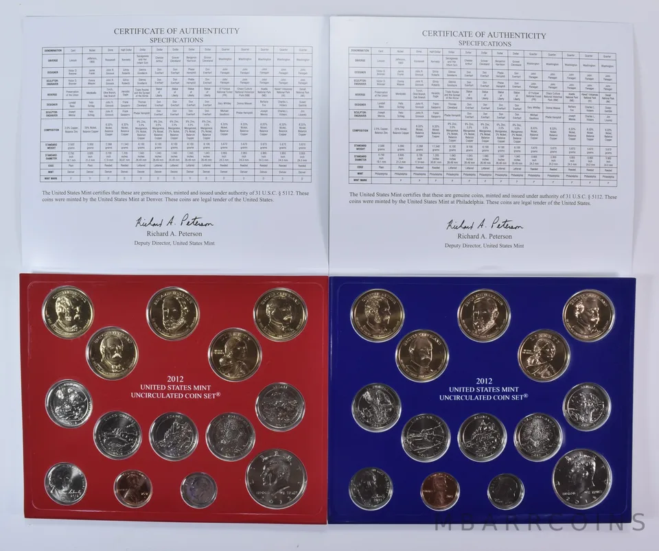 2012 Mint Set with Unc Coins in Original Packaging (28 coins)