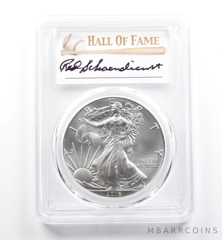 2016 (S) American Silver Eagle Red Schoendienst MS70 PCGS *9906