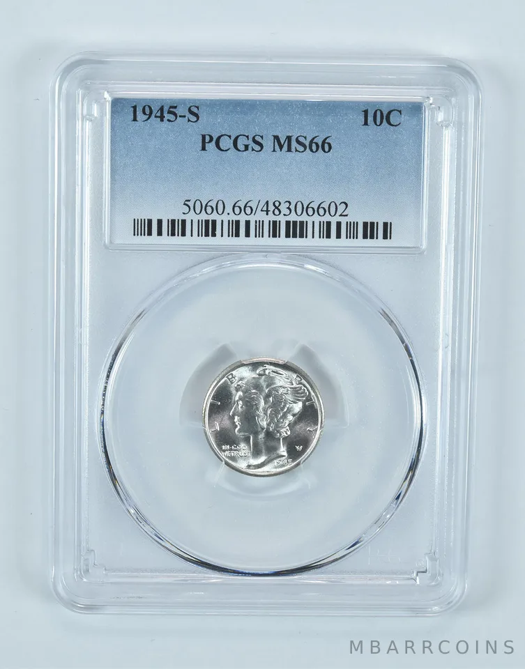 1945-S Mercury Dime MS66 PCGS Blue Label