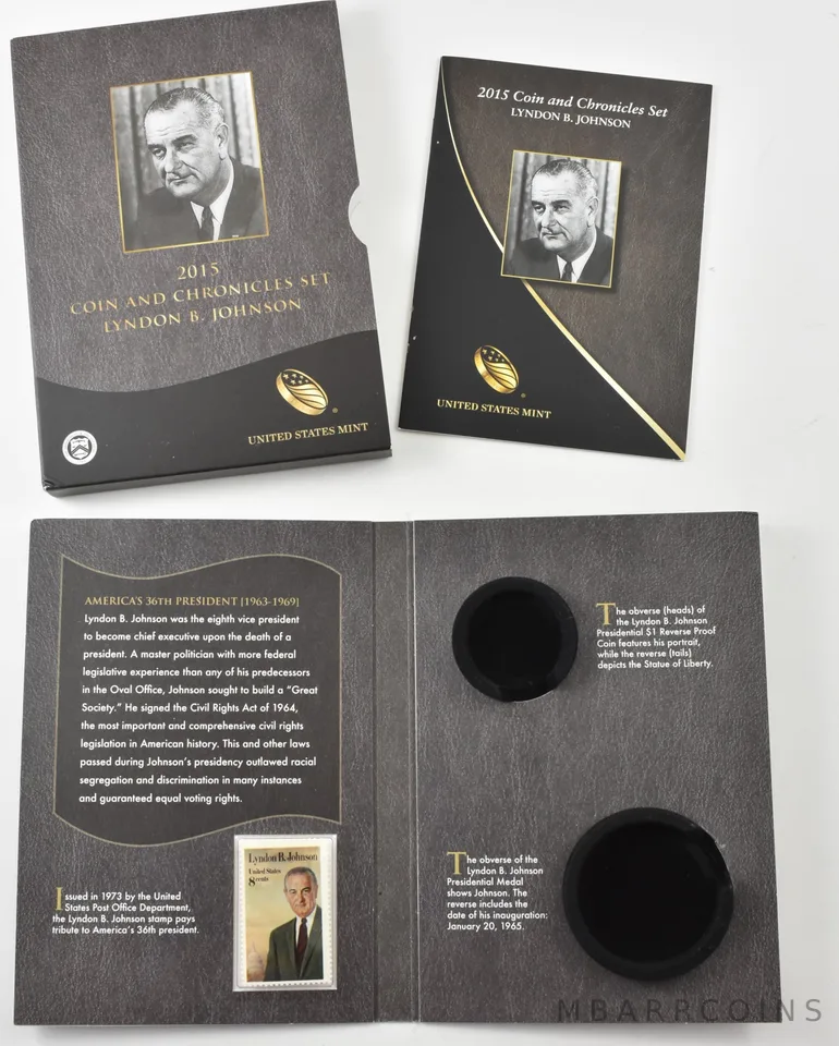 OGP 2015 Coin & Chronicles Set Lyndon B Johnson BOX & COA - NO COINS