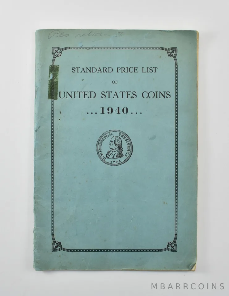 1940 Standard Price List United States Coins Guide a0394