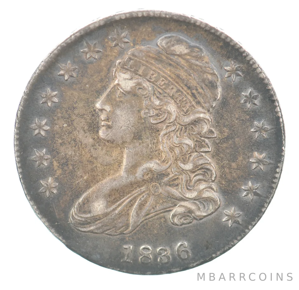 1836 Capped Bust Half Dollar Beautiful Tone a5252