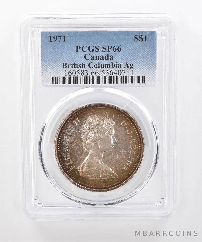 1971 Canada 1 Dollar Silver British Columbia SP66 PCGS Beautiful Tone *1400