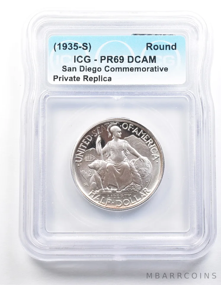 1935-S San Diego Half Dollar PR69 ICG Museum Gallery Strike a1248