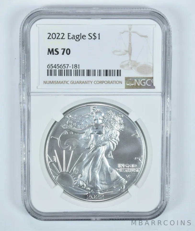 2022 American Silver Eagle MS70 NGC Brown Label
