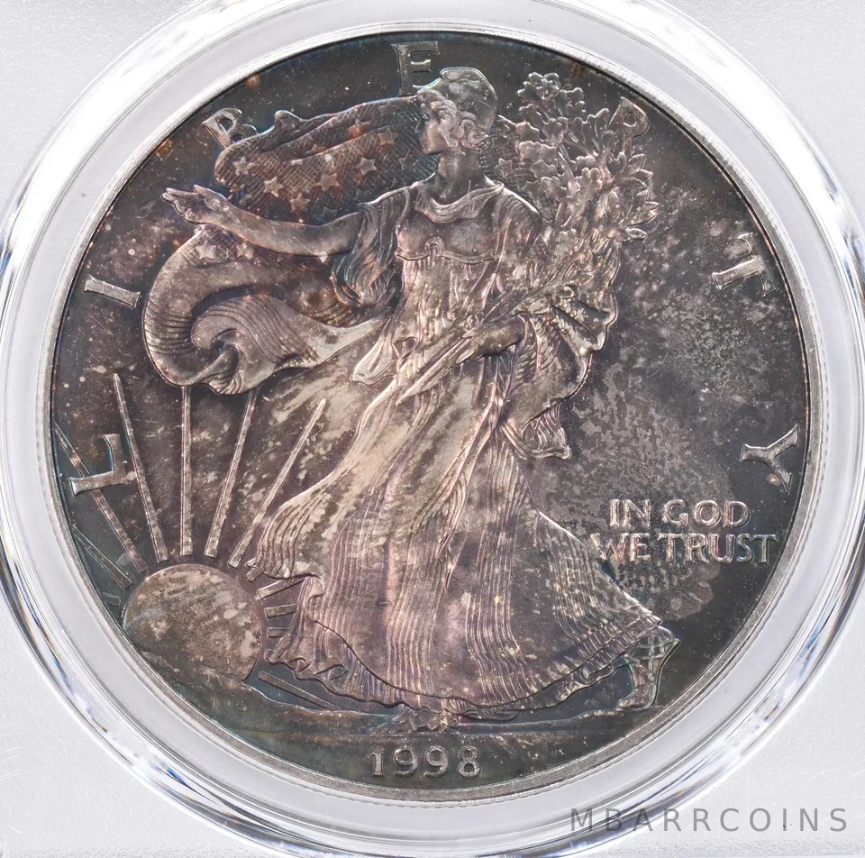 1998 American Silver Eagle MS67 PCGS Beautiful Tone *1348
