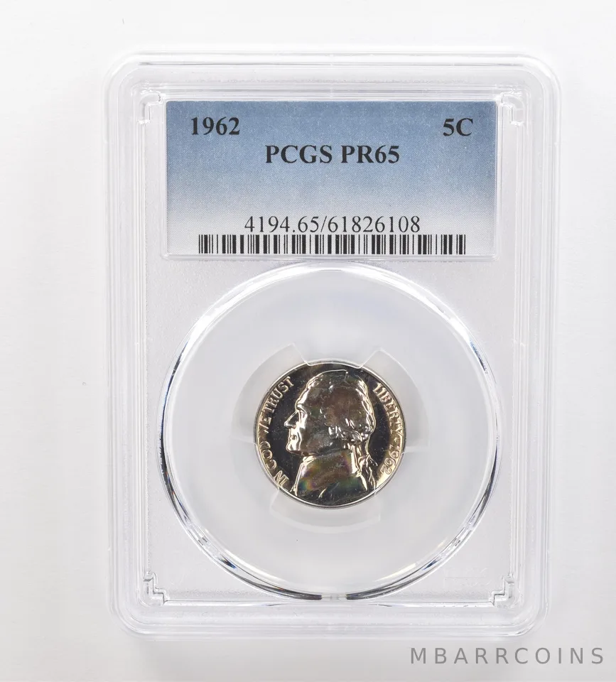 1962 Jefferson Nickel PR65 PCGS Beautiful Tone *3200