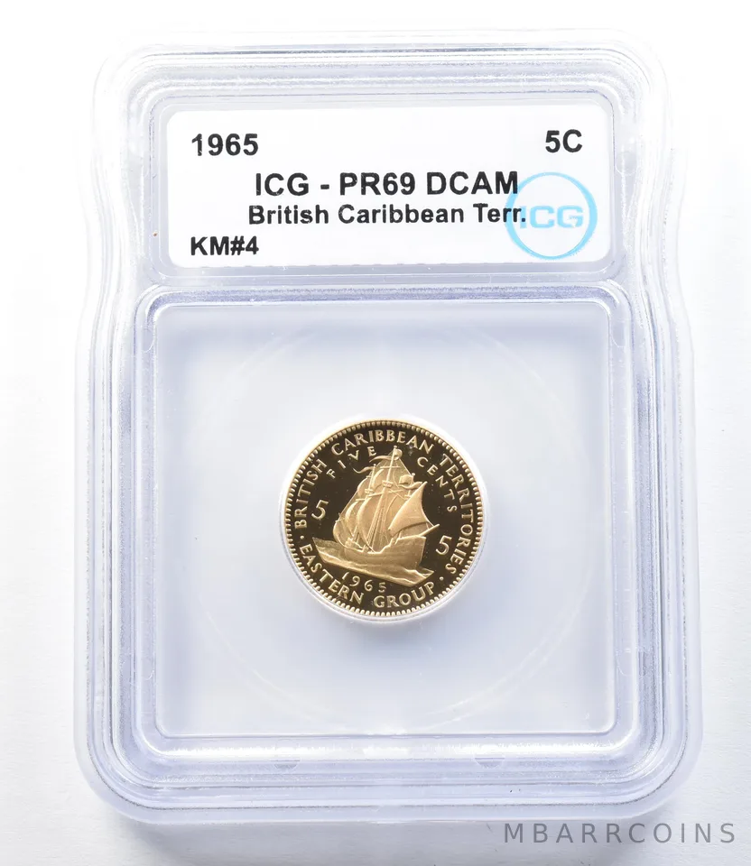 1965 British Caribbean Territories 5 Cents KM#4 PR69 DCAM ICG a8927