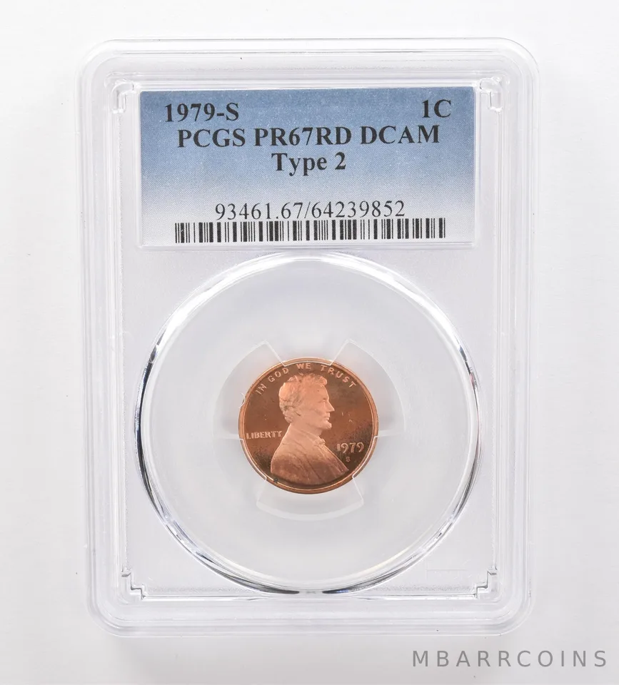1979-S Lincoln Memorial Cent Type 2 PR67 RD DCAM PCGS Beautiful Tone *2092