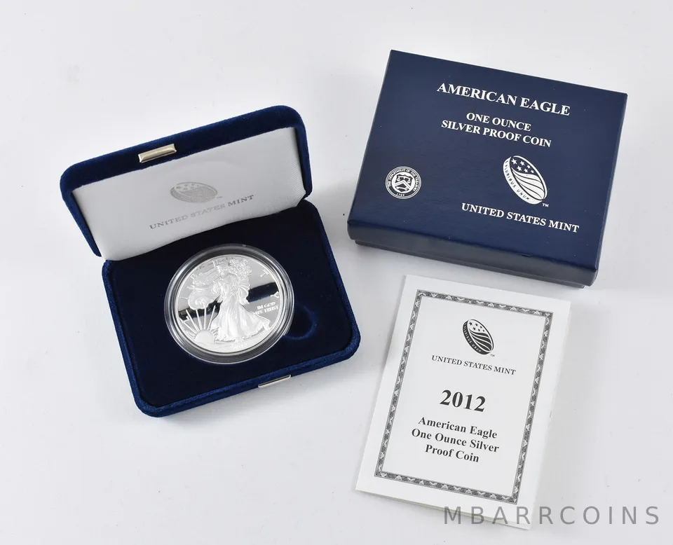 2012-W American Silver Eagle PROOF 1 Oz Silver - Coin & Box & COA
