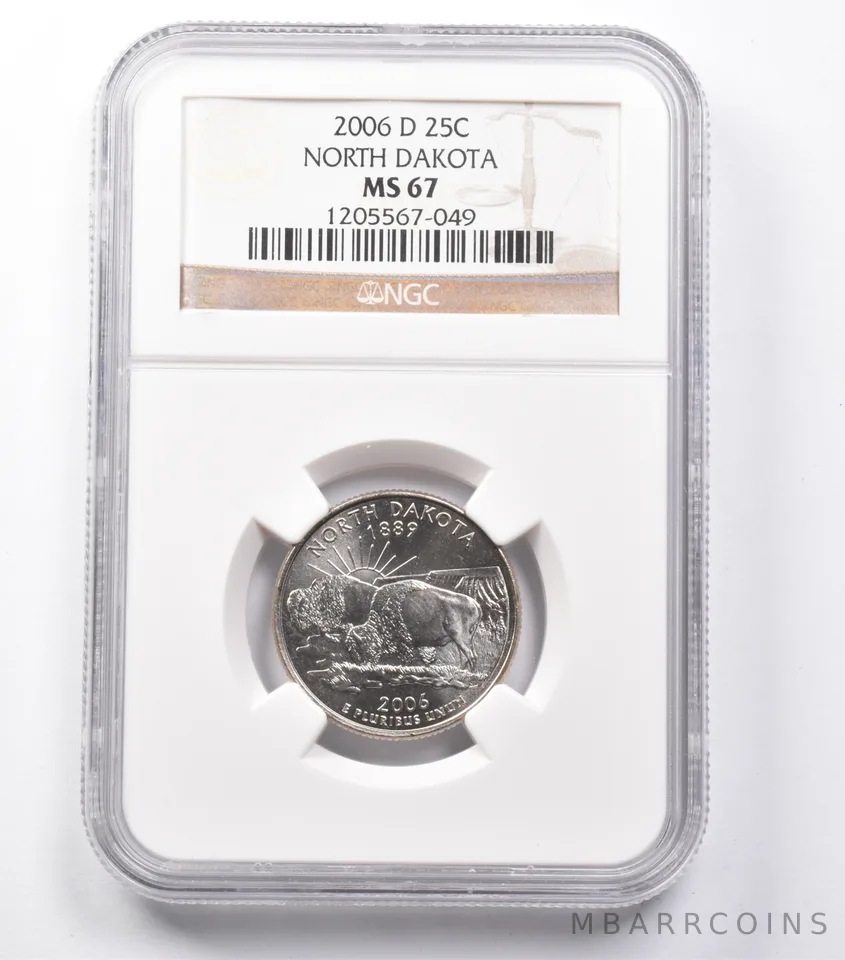 MS67 2006-D Washington State Quarter North Dakota NGC *5435
