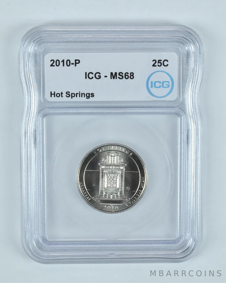 2010-P Washington Quarter ATB Hot Springs MS68 ICG