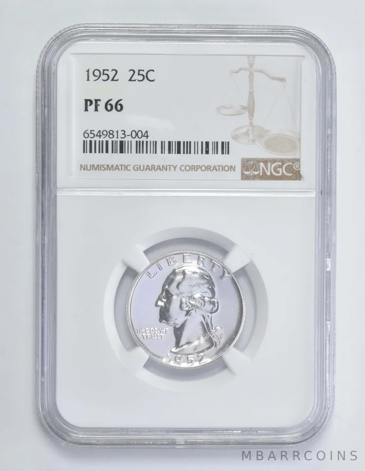 1952 Washington Quarter PF66 NGC Brown Lbl