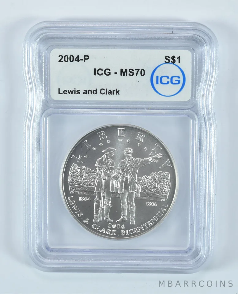 2004-P Lewis & Clark Commemorative Silver Dollar MS70 ICG