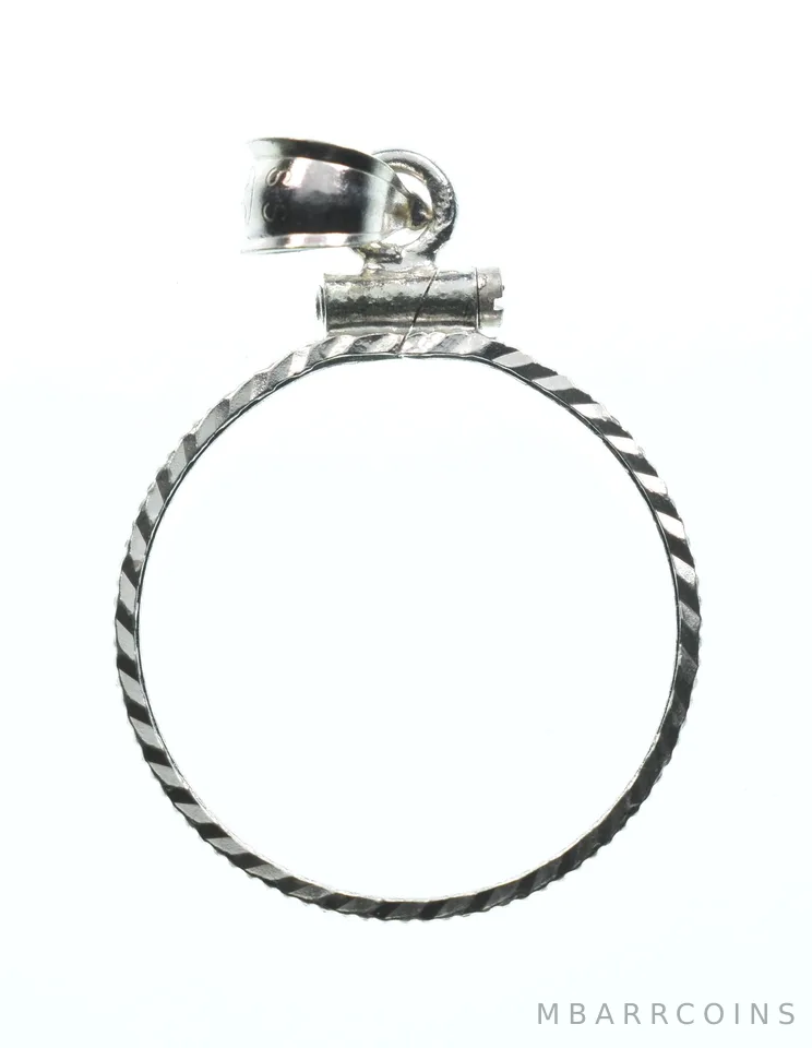 Sterling Silver 7.9 MM Coin Bezel Pendant Frame Edge *2364