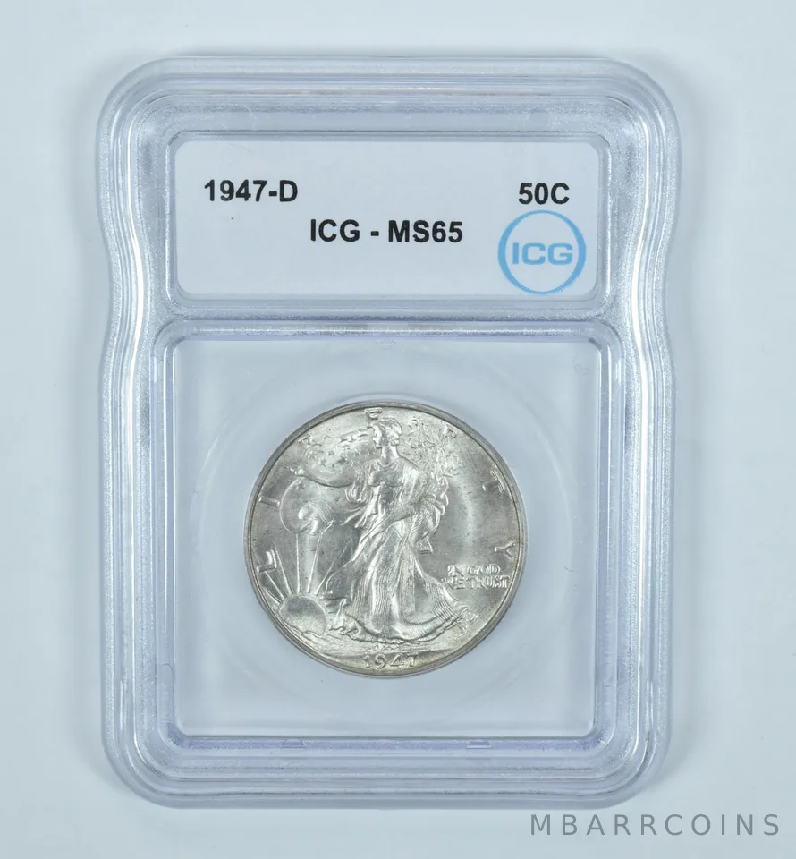 1947-D Walking Liberty Half Dollar MS65 ICG