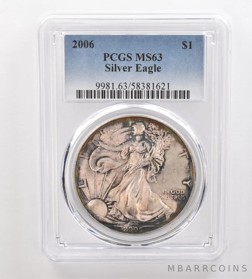 2006 American Silver Eagle MS63 PCGS Beautiful Tone *3330