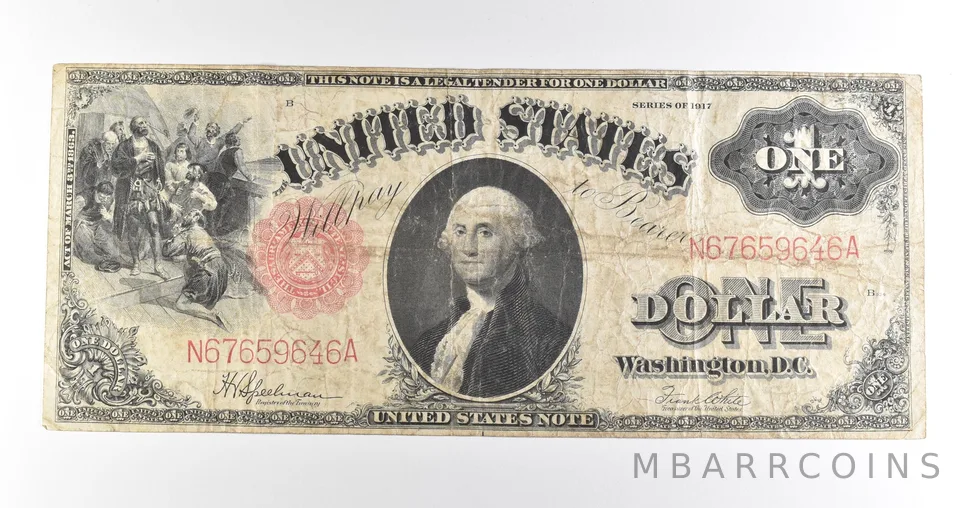 1917 $1 Legal Tender Large Note Red Seal *4527