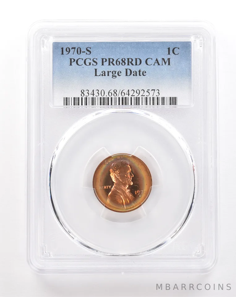 1970-S Lincoln Memorial Cent Large Date PR68 RD CAM PCGS Beautiful Tone *3459