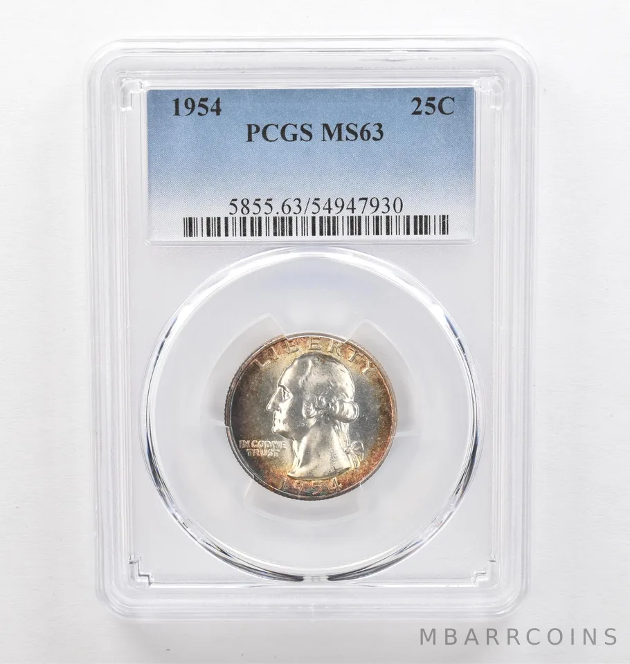 1954 Washington Quarter MS63 PCGS Beautiful Tone *0309