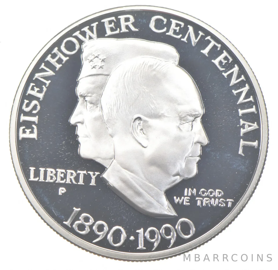 1990-P Proof Eisenhower Commemorative Silver Dollar $1