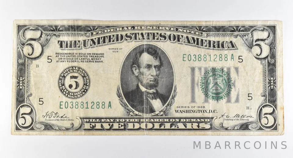 1928 $5 Richmond VA FRN Green Seal *8246
