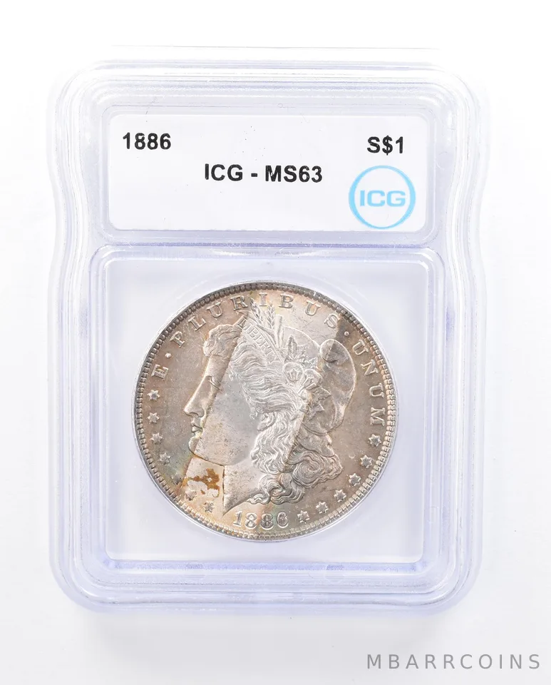 1886 Morgan Silver Dollar MS63 ICG Beautiful Tone *5158