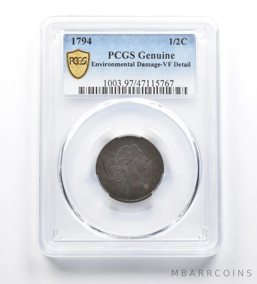 Genuine VF 1794 Liberty Cap Half Cent PCGS *1196