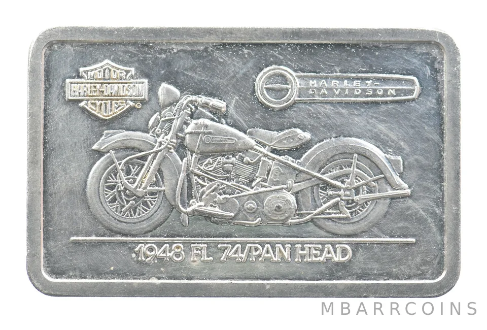 1.5 Oz Silver Bar Harley Davidson 1948 FL 74/Pan Head *5343