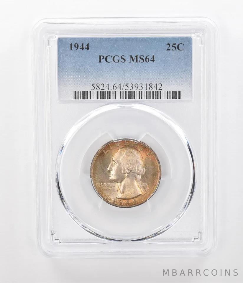 1944 Washington Quarter MS64 PCGS Beautiful Tone *1127