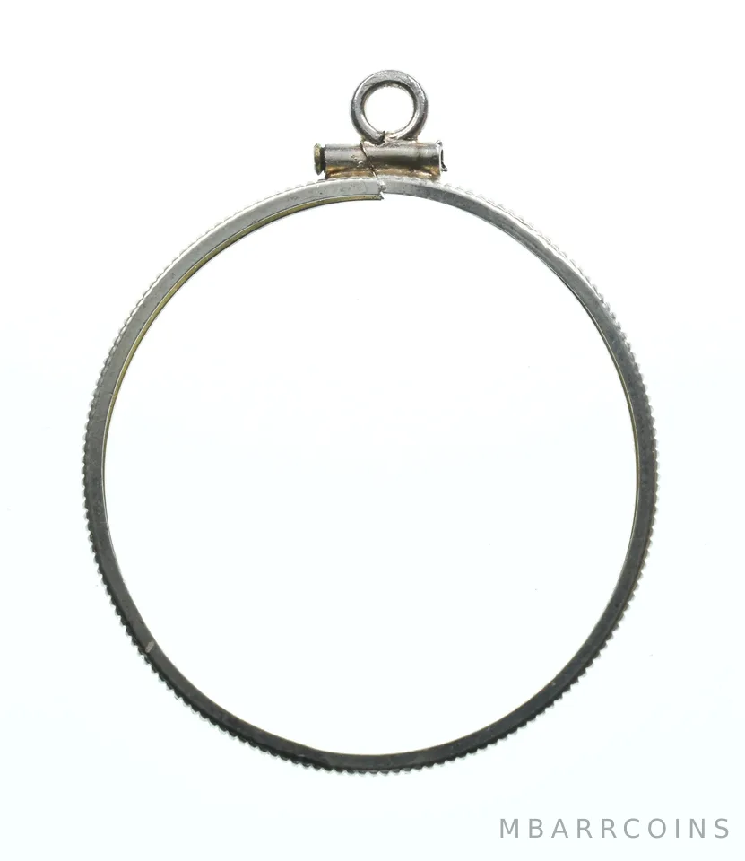 Sterling Silver 33 MM $1 Canadian Coin Bezel Pendant Frame Edge *2175