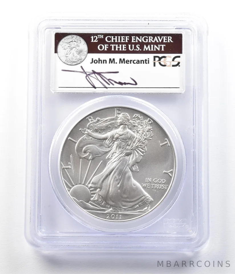 2011-S American Silver Eagle 25th Anniversary Set FS Mercanti MS70 PCGS a3539