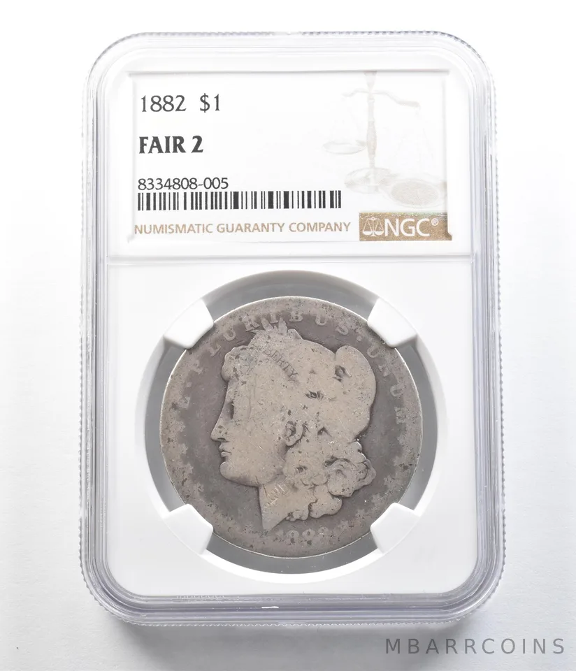 1882 Morgan Silver Dollar Fair 2 NGC Lowball *9625