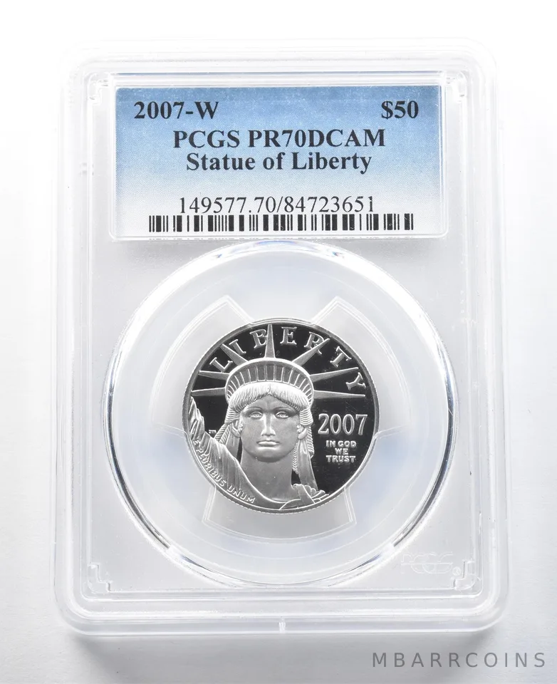 2007-W $50 American Platinum Eagle 1/2 Oz Platinum PR70 DCAM PCGS