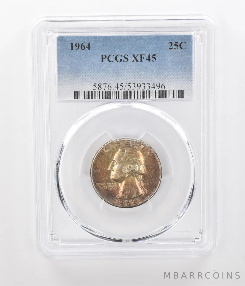 1964 Washington Quarter XF45 PCGS Beautiful Tone a1077
