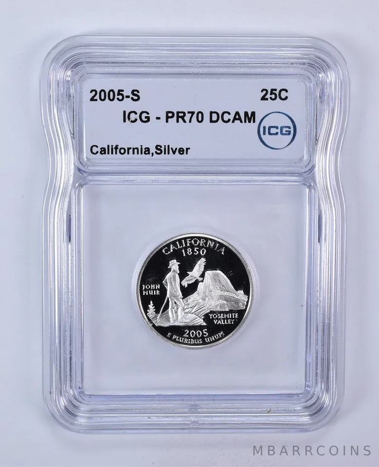 2005-S Washington State Quarter Silver California PR70 DCAM ICG