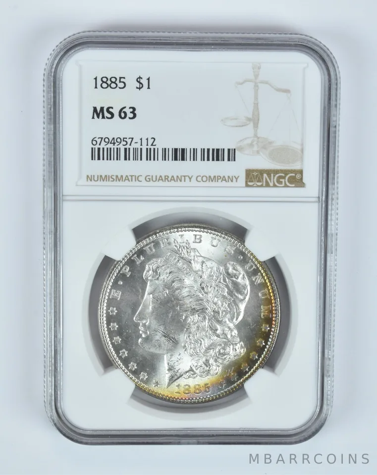 MS63 1885 Morgan Silver Dollar NGC Beautifully Toned *7463