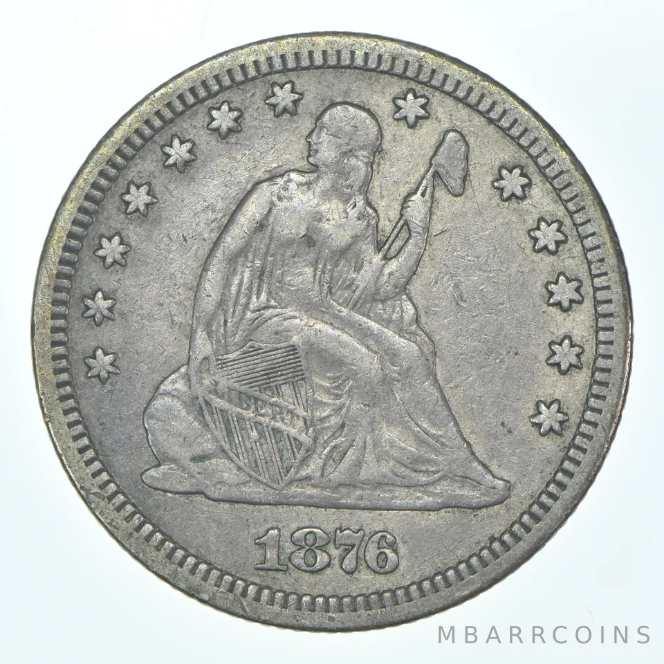 1876-CC Seated Liberty Quarter *9309