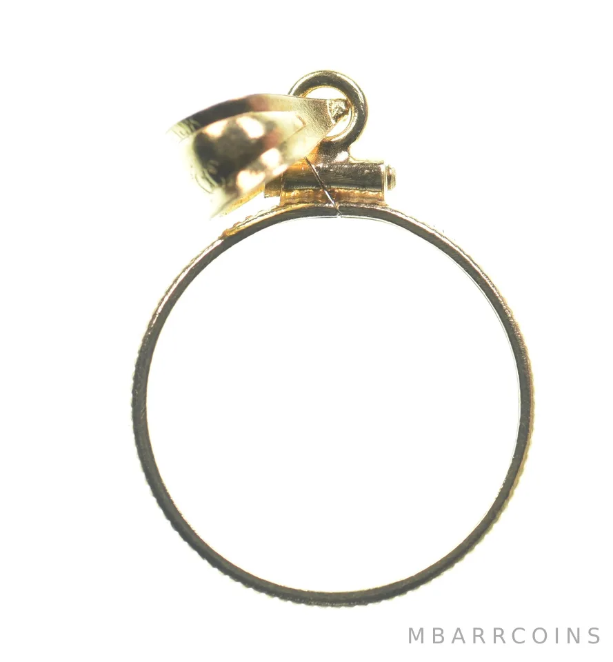 14K 17.9mm GF US Dime $2.50 Gold Coin Bezel Pendant Frame Edge *1355