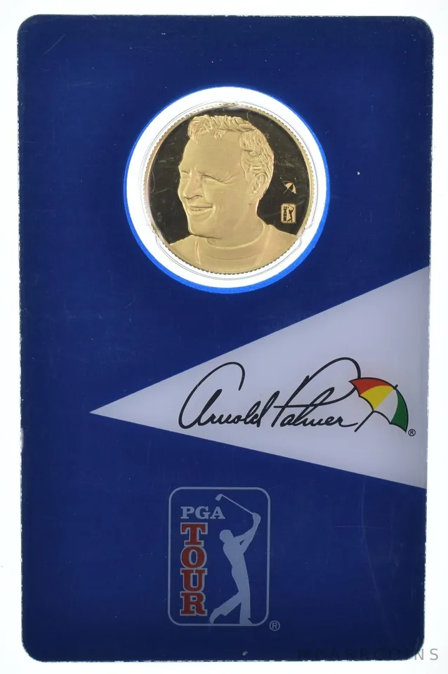 2021 Solomon Islands 25 Dollars Gold 1/4 Oz Arnold Palmer PGA Tour In Assay