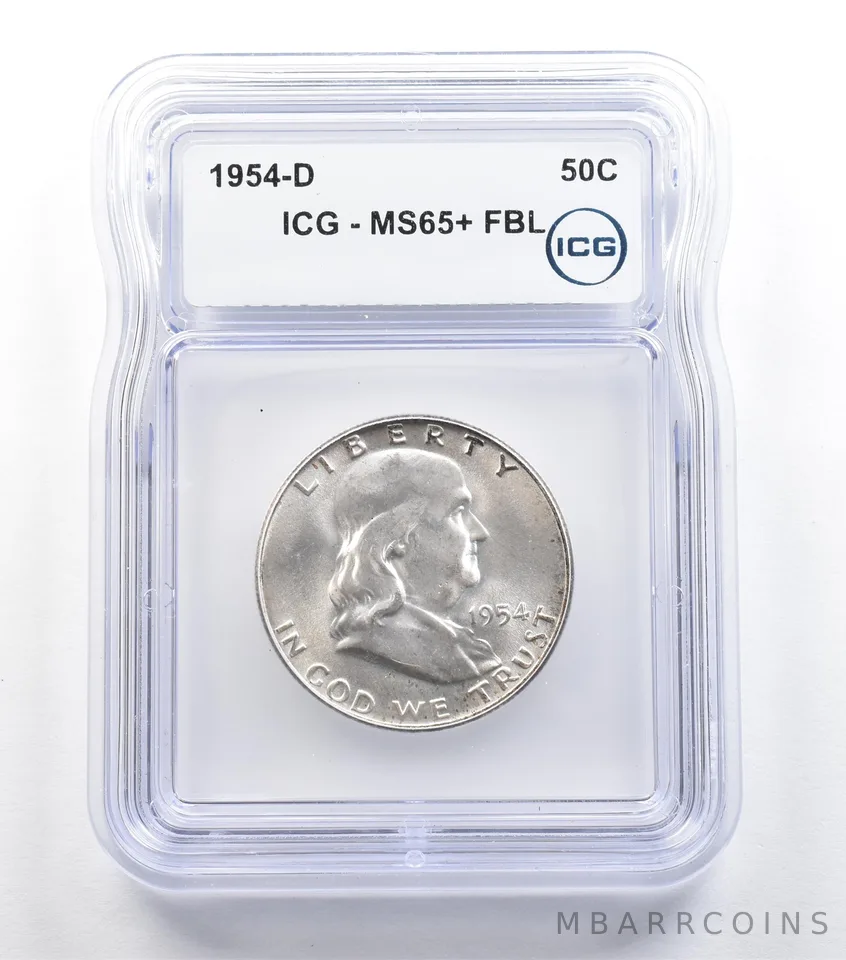 1954-D Franklin Half Dollar MS65+ FBL ICG *5432