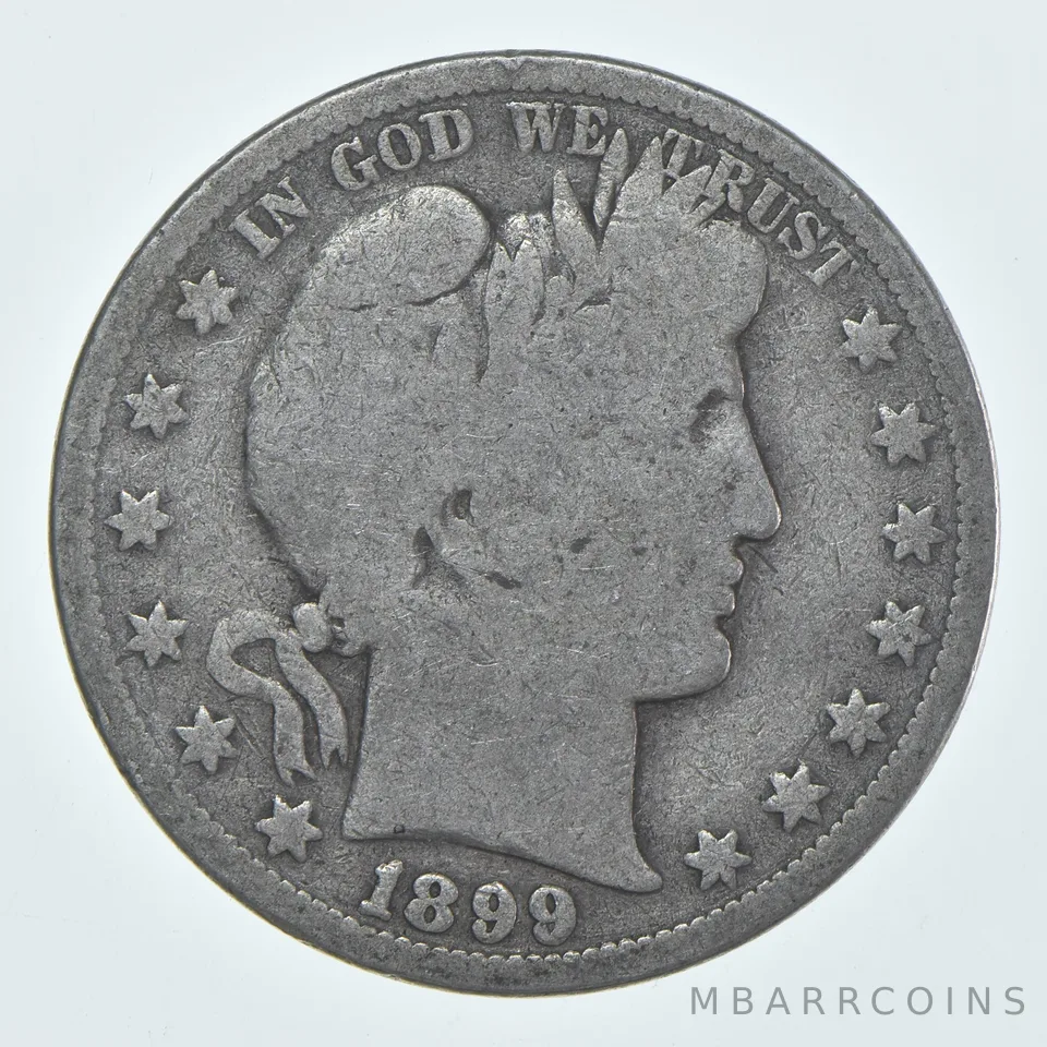1899-S Barber Half Dollar Average Circ 90% Silver