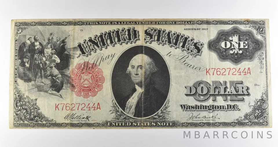 1917 $1 Legal Tender Large Note Red Seal *3549