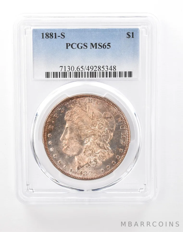 1881-S Morgan Silver Dollar MS65 PCGS Peripheral Tone *3128
