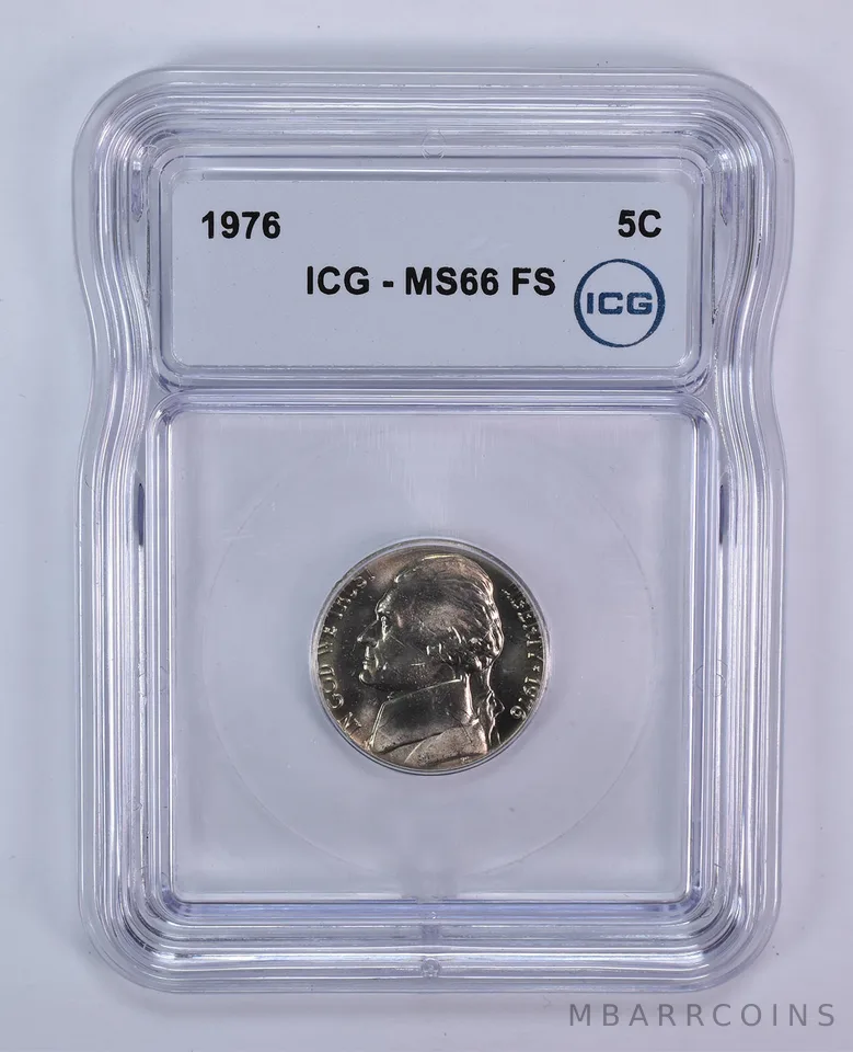 1976 Jefferson Nickel MS66 FS ICG