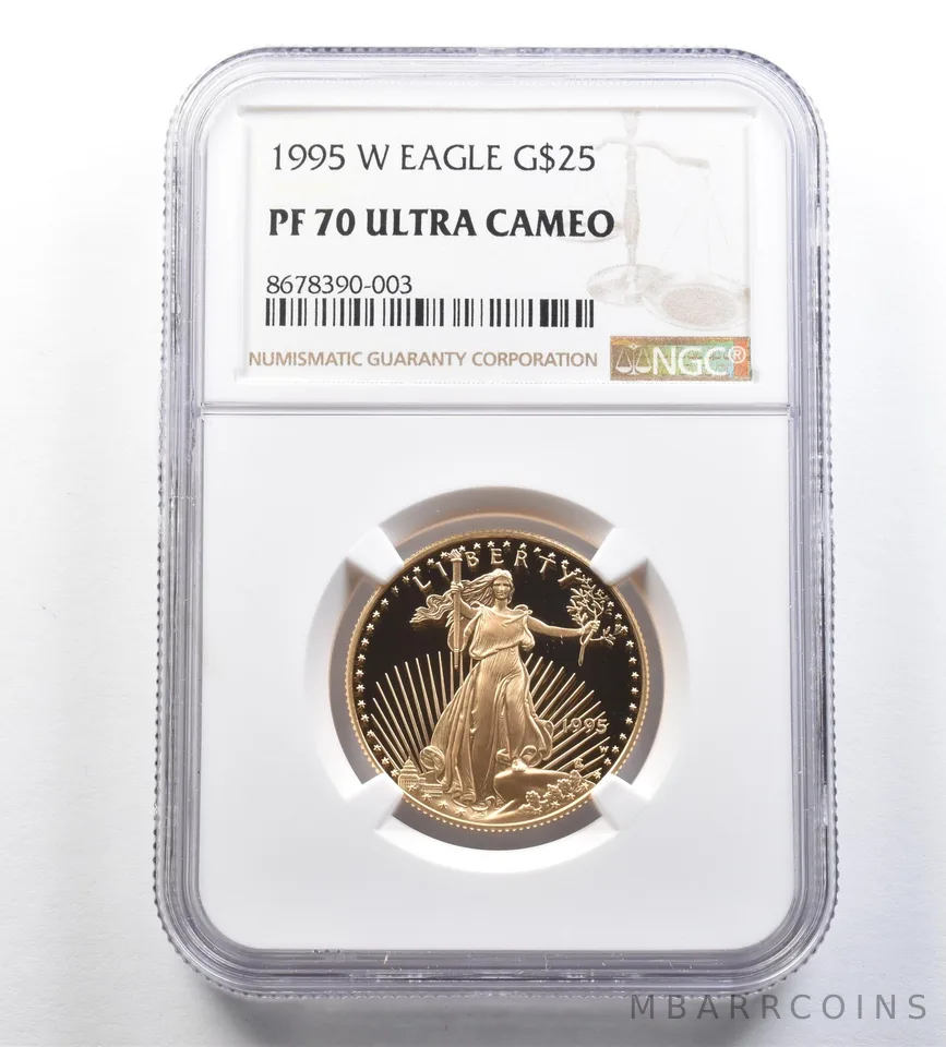 1995-W $25 American Gold Eagle 1/2 Oz Gold PF70 UCAM NGC