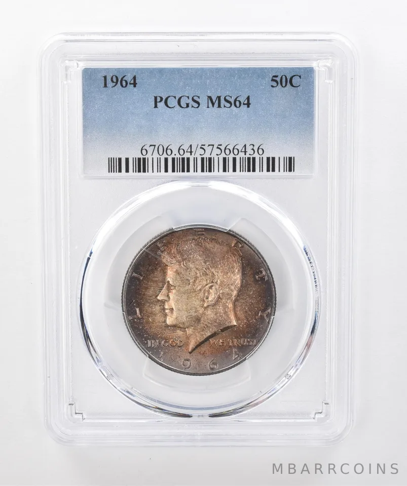 1964 Kennedy Half Dollar MS64 PCGS Beautiful Tone a1394