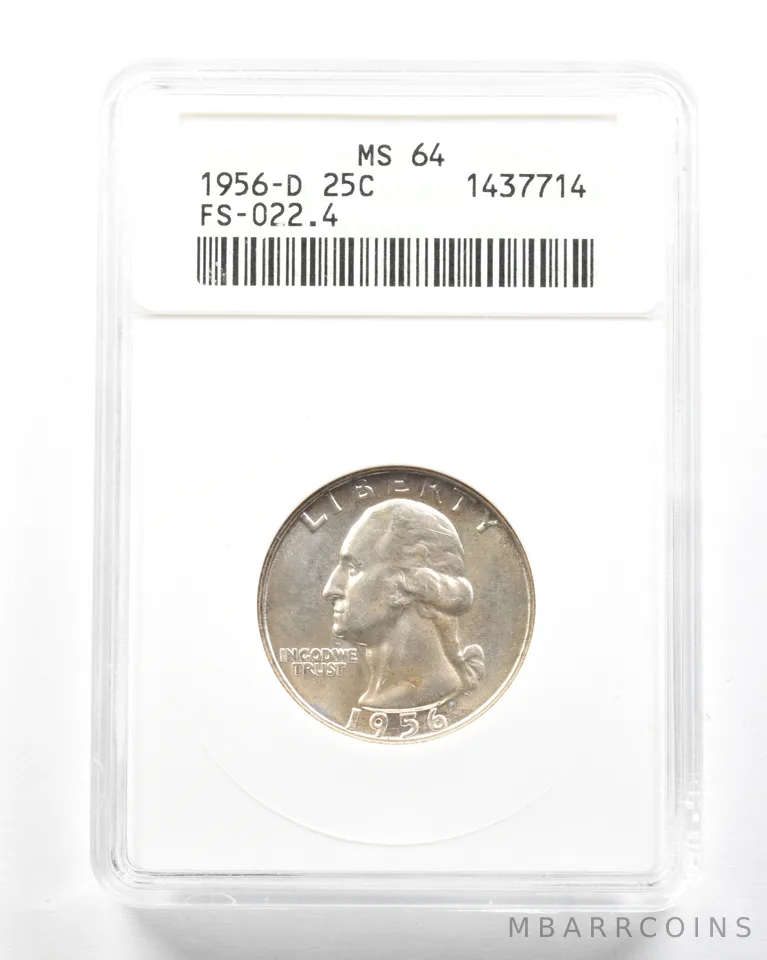 1956-D Washington Quarter FS-022.4 MS64 ANACS *2059